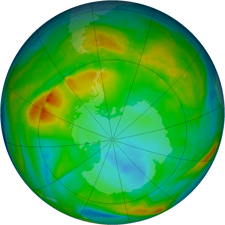 Antarctic ozone map for 18 June 1980